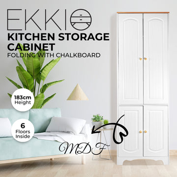 EKKIO Kitchen Storage Cabinet (White) - 0