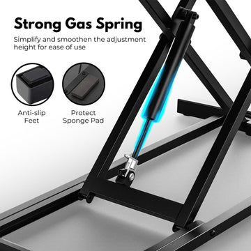 EKKIO Adjustable Standing Desk Riser with Gas Spring (Black) - 0