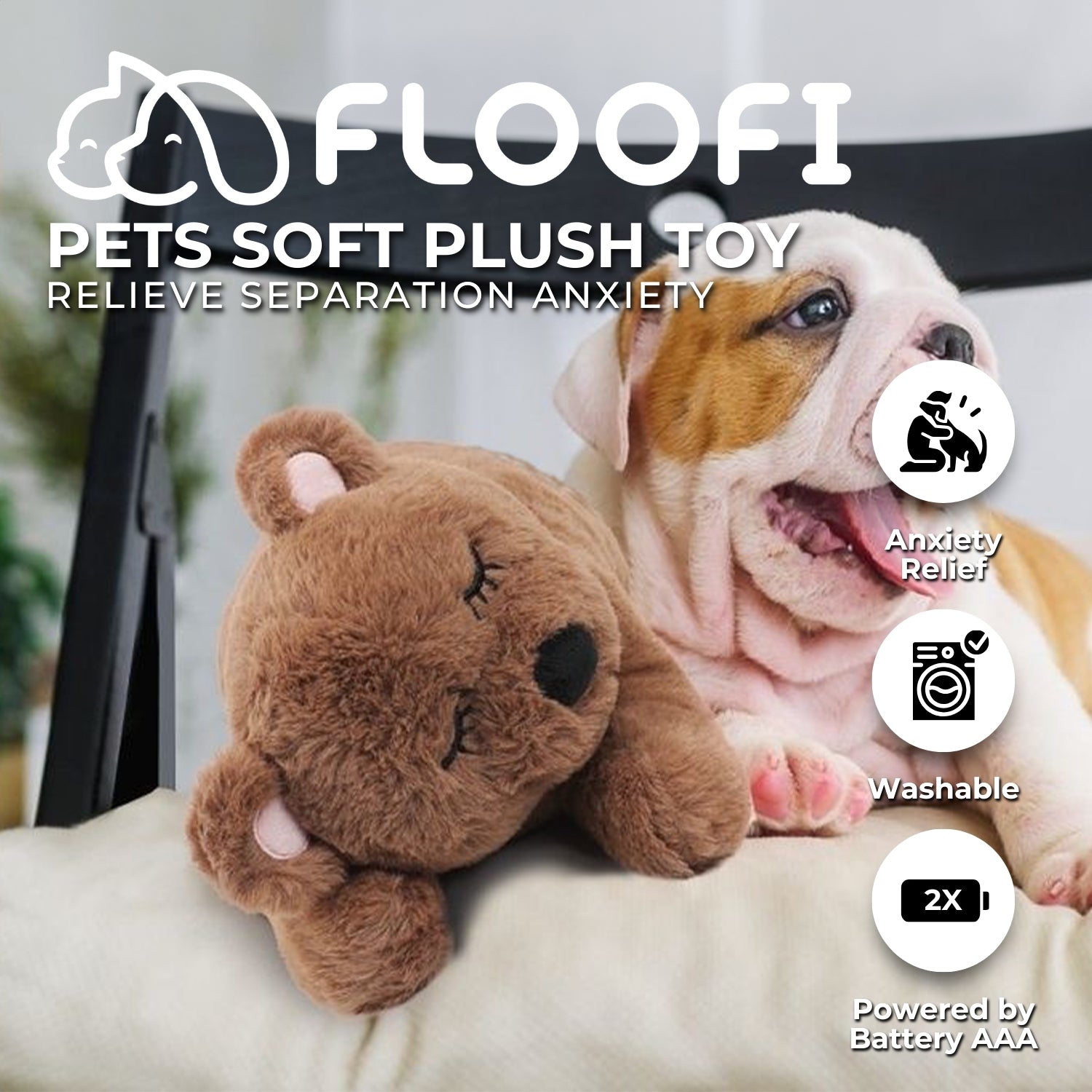 FLOOFI Pets Soft Plush Toy(Brown) - 0