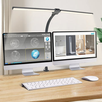 GOMINIMO 24W Double Head LED Desk Lamp with 5 Color Modes (Black) - 0
