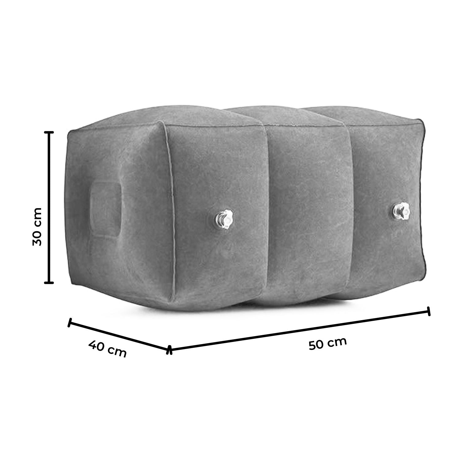 GOMINIMO Inflatable Travel Foot Rest Pillow with Adjustable Three Layers Height (Grey)