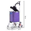 GOMINIMO Foldable Aluminum Shopping Trolley Cart with Wheels and Lids (Purple and Silver)-8