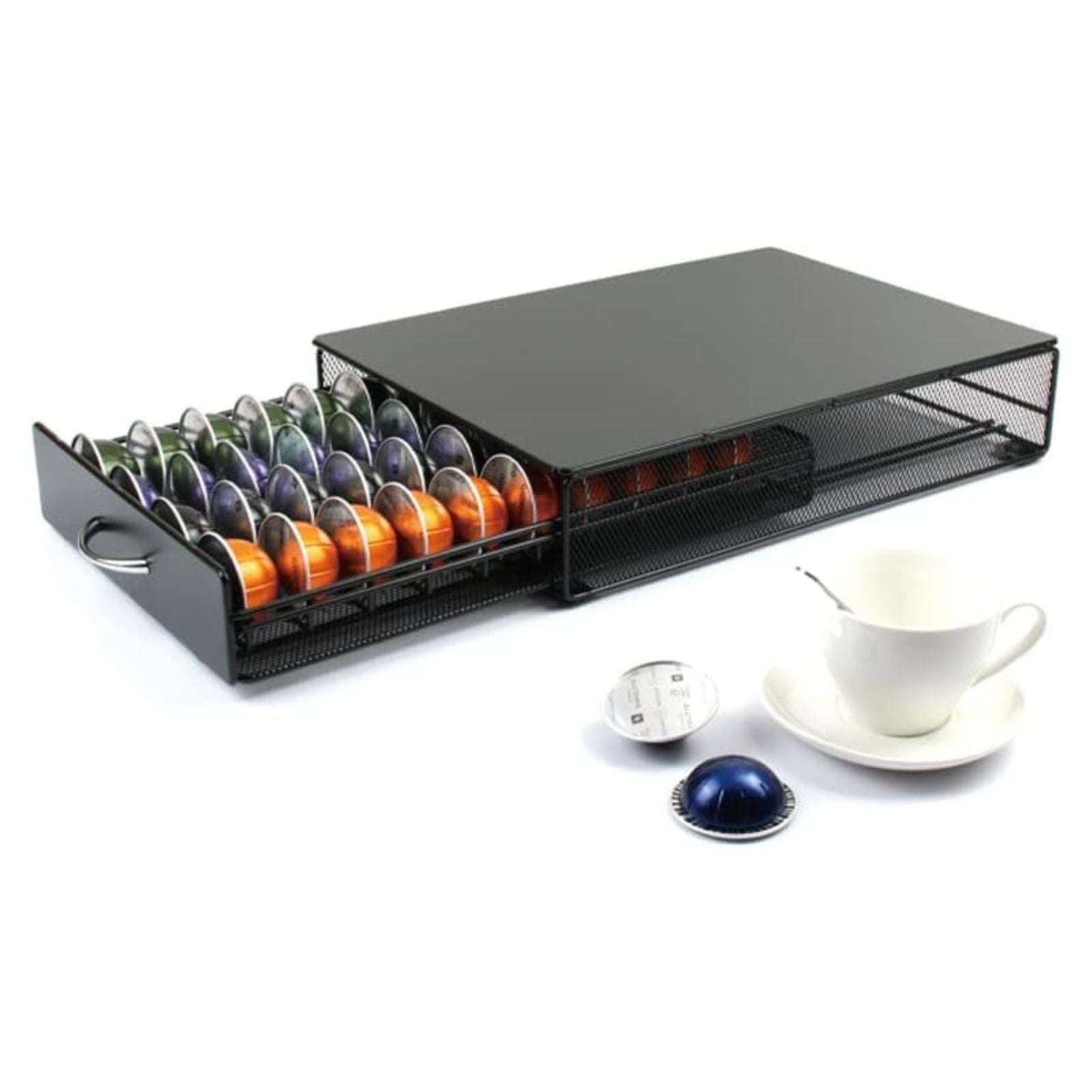 GOMINIMO Coffee Pod Holder Drawer Storage with Vertuoline Stores 40 Pods (Black) - 0