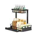 GOMINIMO 2 Tier Multi-purpose Under Sink Storage Rack (Black)-1