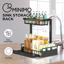 GOMINIMO 2 Tier Multi-purpose Under Sink Storage Rack (Black)-2