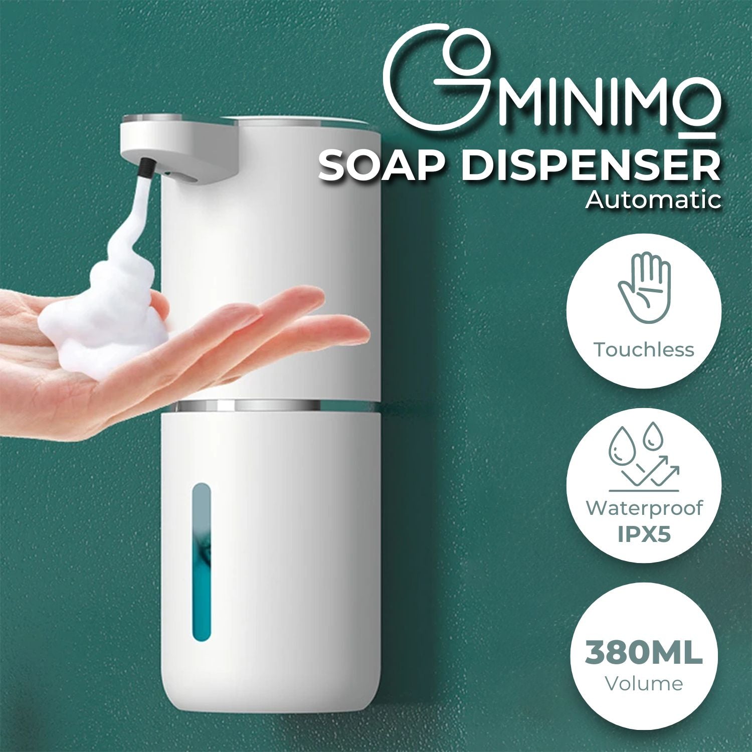 GOMINIMO Automatic Liquid Soap Dispenser with Adjustable Liquid(white) - 0