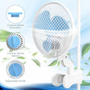 GOMINIMO Portable Oscillating Clip Fan With 2 Speed (White+Blue)-4