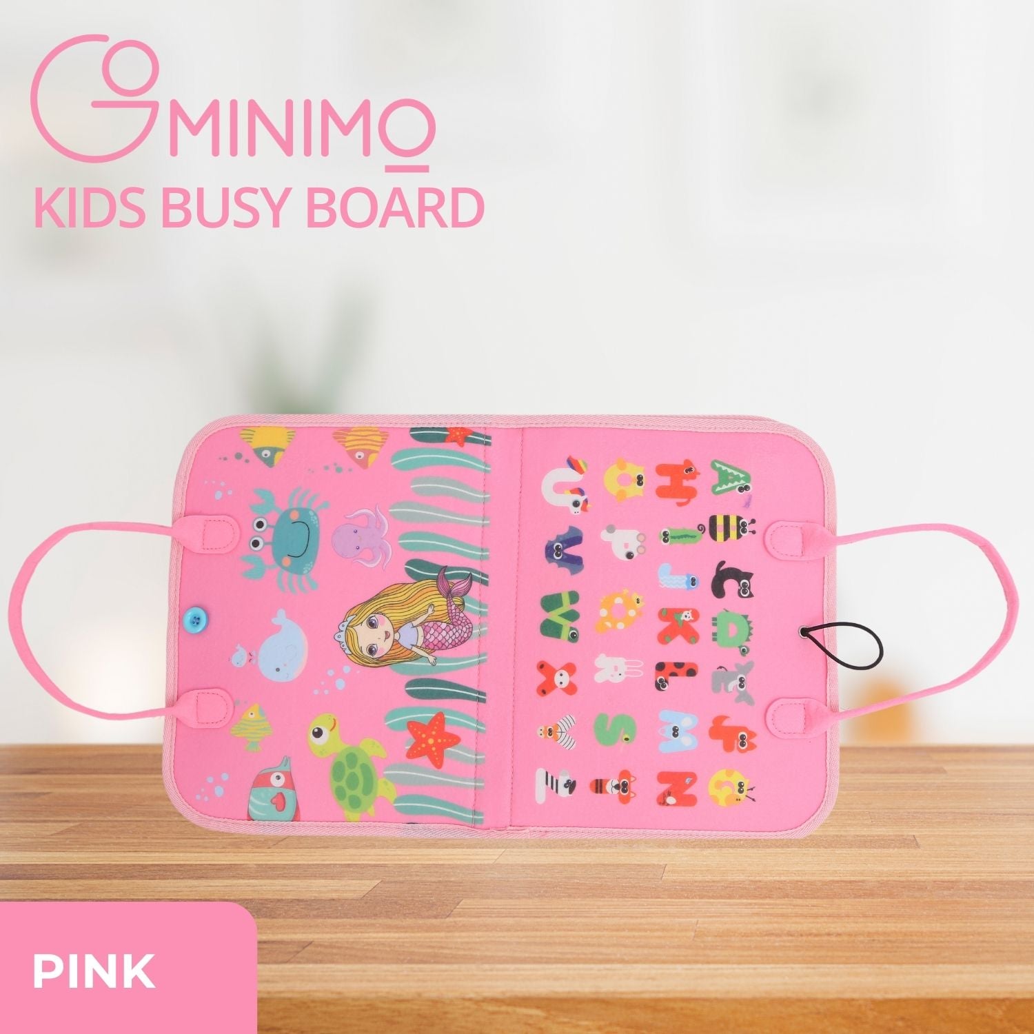 GOMINIMO Kids Busy Board Learning Toys (Pink) - 0