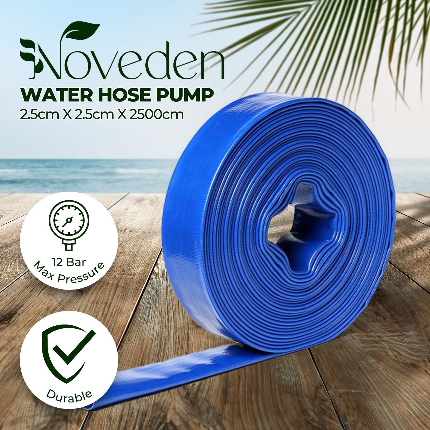 NOVEDEN 25mm X 25m Water Pump Kit Hose(Blue) - 0