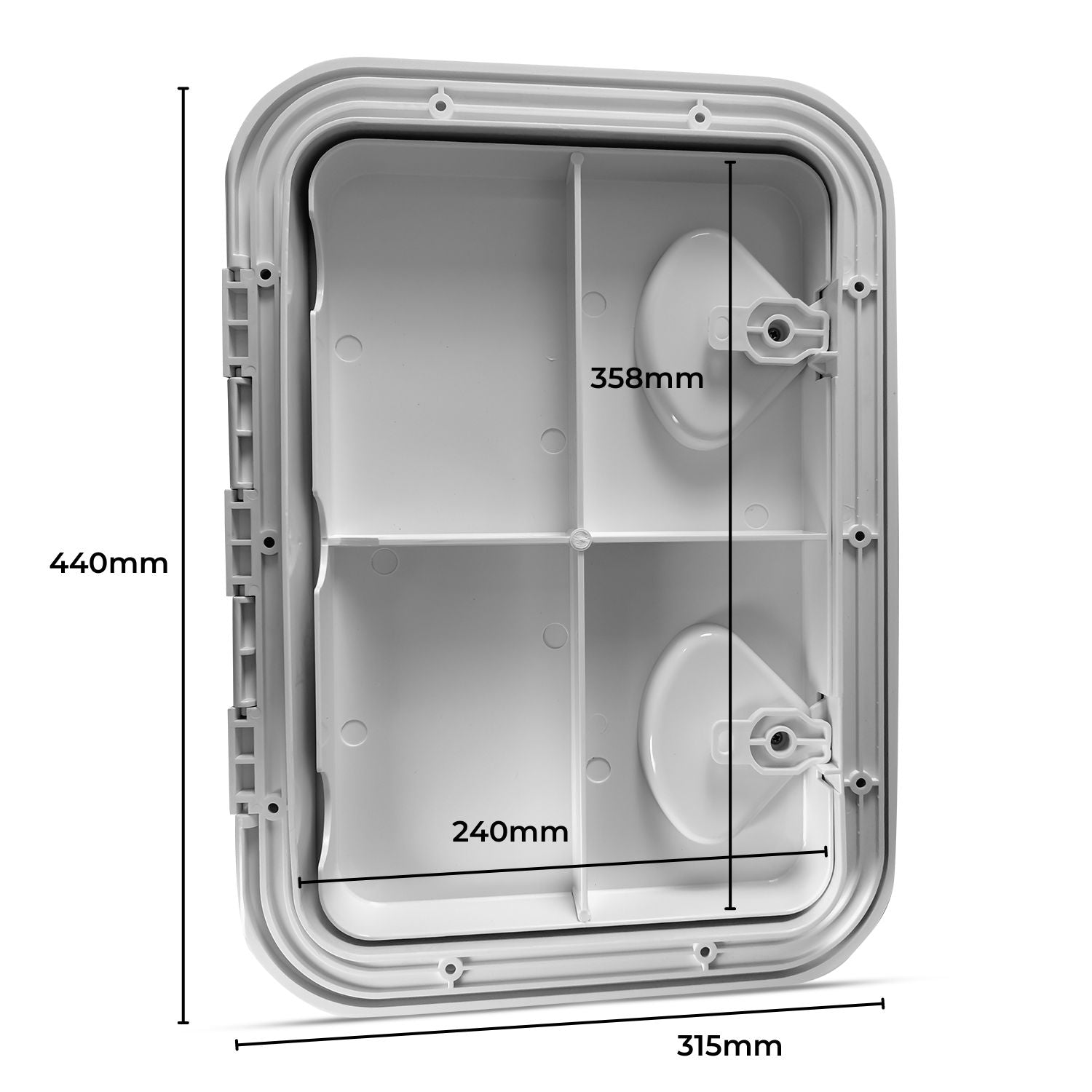 RYNOMATE Storage Hatch Box with Ultra-Lock Double Door Security System (440x318mm) - 0