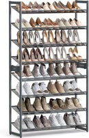SONGMICS 8-Tier Shoe Rack Storage 32 pairs with Adjustable Shelves Gray-1