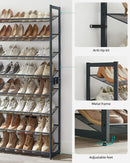 SONGMICS 8-Tier Shoe Rack Storage 32 pairs with Adjustable Shelves Gray-5