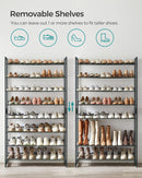 SONGMICS 8-Tier Shoe Rack Storage 32 pairs with Adjustable Shelves Gray-8