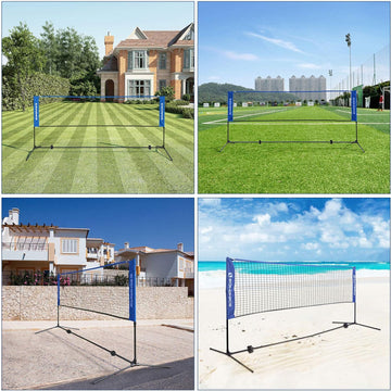 SONGMICS 5m Portable Tennis Badminton Net Blue - 0