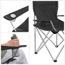 SONGMICS Set of 2 Folding Camping Outdoor Chairs with Armrests and Cup Holders Black-5