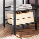 VASAGLE Side Table Set Nightstand Industrial Set of 2 Bedside Tables with Adjustable Mesh Shelves Rustic Brown and Black-9