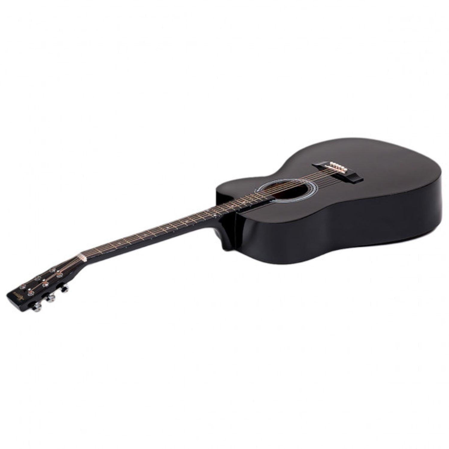 Karrera 38in Pro Cutaway Acoustic Guitar with Carry Bag - Black - 0