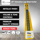 Karrera 29in 6-String Lap Steel Hawaiian Guitar - Metallic Gold-12