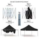 Wallaroo Gazebo Tent Marquee 3x3 PopUp Outdoor Black-7