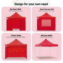 Wallaroo Gazebo Tent Marquee 3x3 PopUp Outdoor  Red-3