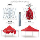 Wallaroo Gazebo Tent Marquee 3x3 PopUp Outdoor  Red-5