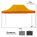 Wallaroo Gazebo Tent Marquee 3x4.5m PopUp Outdoor Orange-5