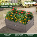 Wallaroo Garden Bed 80 x 60 x 30cm Galvanized Steel - Grey-9