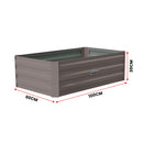 Wallaroo Garden Bed 100 x 60 x 30cm Galvanized Steel - Grey-4
