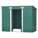 Wallaroo Garden Shed Flat 4ft x 6ft Outdoor Storage Shelter - Green-1