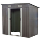 Wallaroo Garden Shed Flat 4ft x 6ft Outdoor Storage Shelter - Grey-1