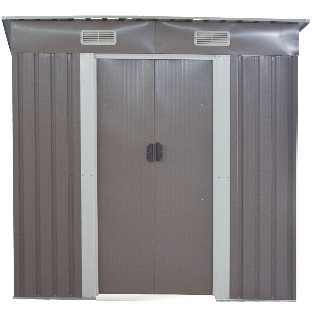 Wallaroo Garden Shed Flat 4ft x 6ft Outdoor Storage Shelter - Grey - 0