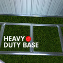 Wallaroo 4ft x 8ft Garden Shed with Base Flat Roof Outdoor Storage - Grey-10