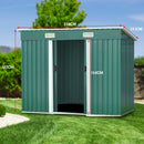 Wallaroo 4ft x 8ft Garden Shed Flat Roof Outdoor Storage - Green-9