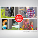 Wallaroo 4ft x 8ft Garden Shed Flat Roof Outdoor Storage - Grey-8