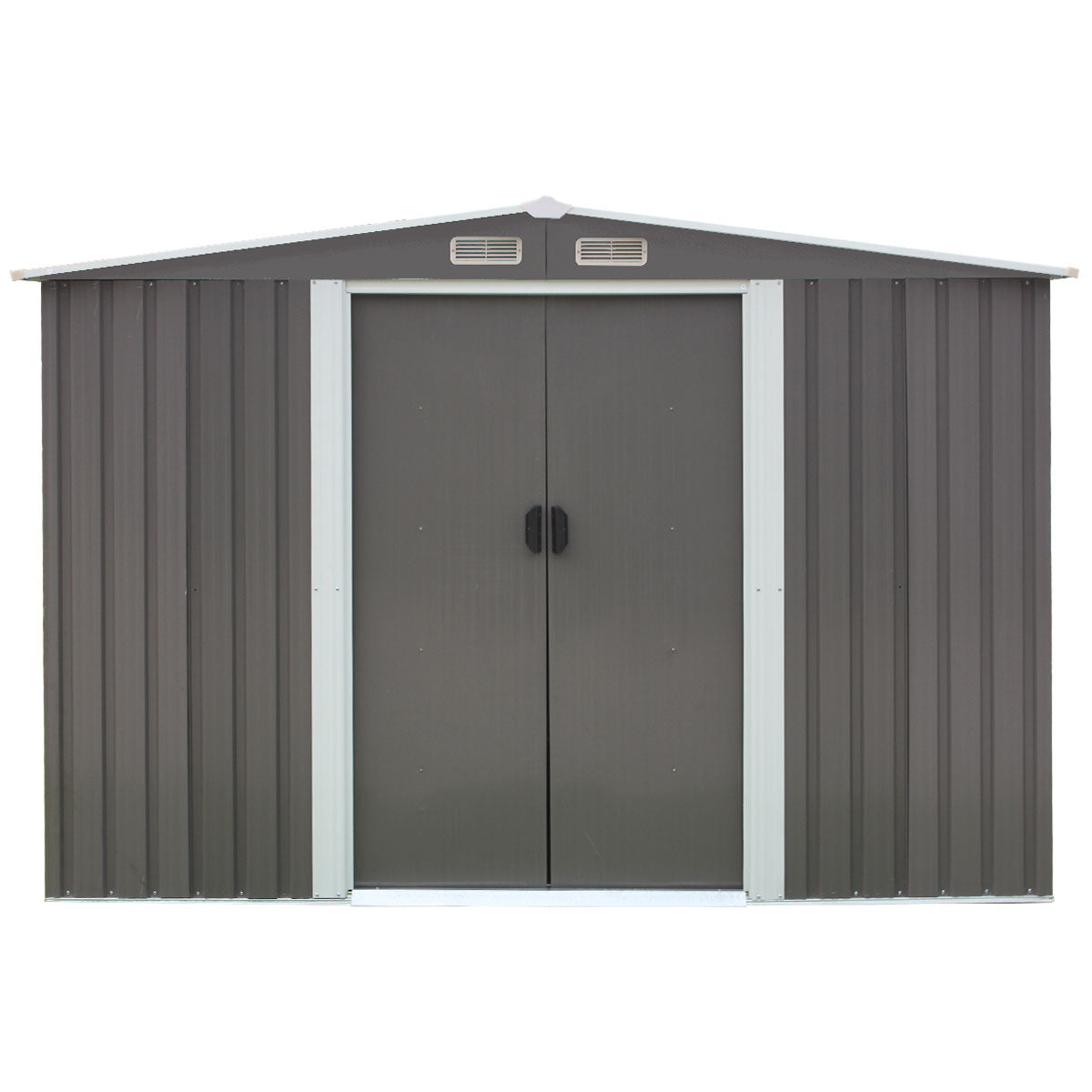 Wallaroo Garden Shed Spire Roof 6ft x 8ft Outdoor Storage Shelter - Grey - 0