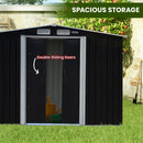 Wallaroo 6x8ft Zinc Steel Garden Shed with Open Storage - Black-6