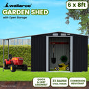 Wallaroo 6x8ft Zinc Steel Garden Shed with Open Storage - Black-11