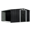 Wallaroo Garden Shed with Semi-Close Storage 6*8FT - Black-3