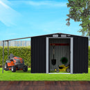 Wallaroo 8x8ft Zinc Steel Garden Shed with Open Storage - Black-10