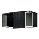 Wallaroo Garden Shed with Semi-Closed Storage 8*8FT - Black-1