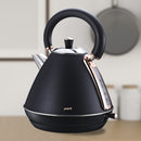 Pronti 1.7L Rose Trim Collection Kettle - Black-10