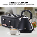 Pronti Rose Trim Collection Toaster & Kettle Bundle - Black-5