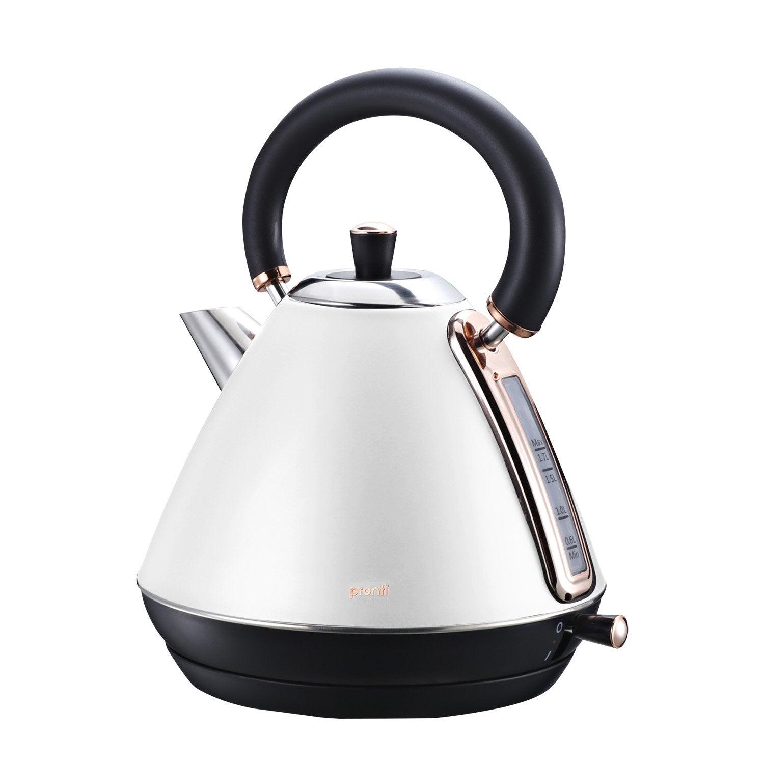 Pronti Rose Trim Collection Toaster & Kettle Bundle - White - 0