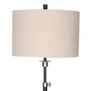 Sarantino Metal Floor Lamp with Cream Drum Shade-2