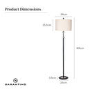 Sarantino Metal Floor Lamp with Cream Drum Shade-8