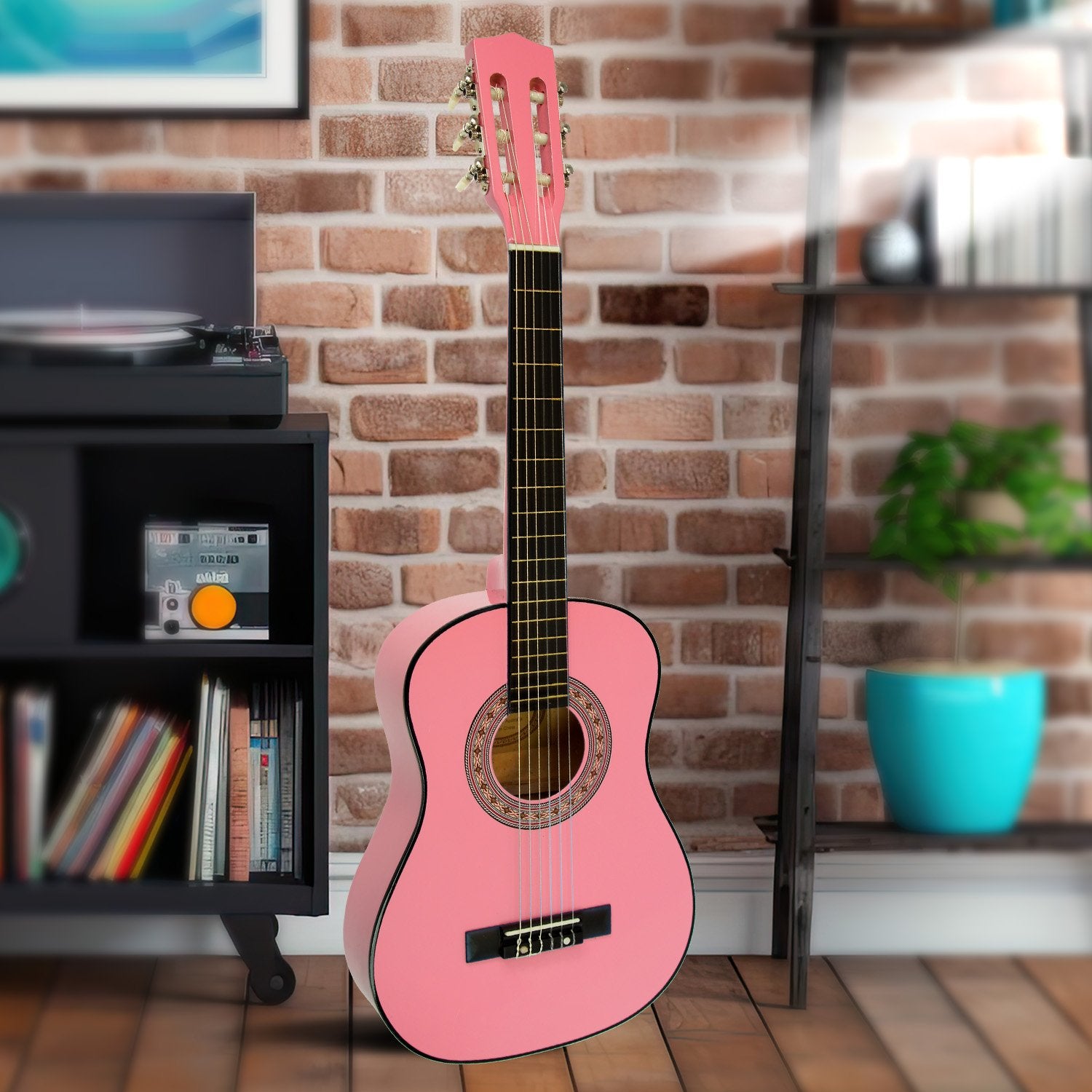 Karrera 34in Acoustic Wooden Childrens Guitar - Pink