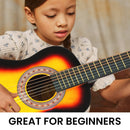Karrera 34in Acoustic Wooden Childrens Guitar - Sunburst-6