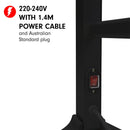 Pronti Heated Towel Rack Electric Bathroom Towel Rails Warmer Ev-60 -black-4