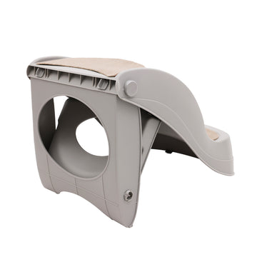 Furtastic Foldable Pet Stairs In Grey - 38cm Dog Ladder Cat Ramp - 0