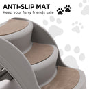 Furtastic Foldable Pet Stairs In Grey - 38cm Dog Ladder Cat Ramp-4